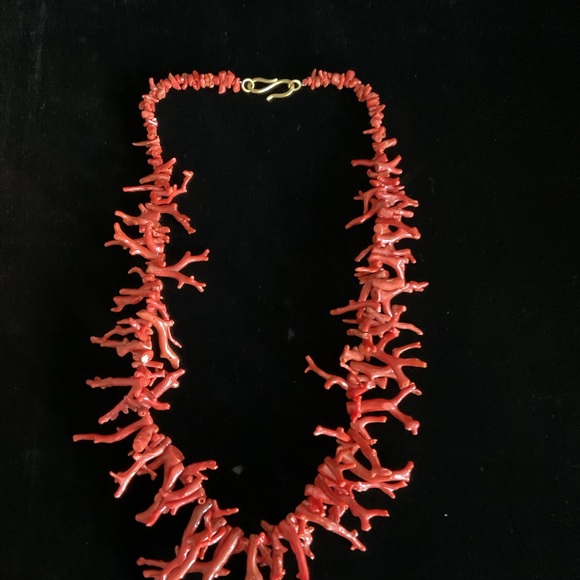 Genuine Mediterranean Red Coral Branch Necklace